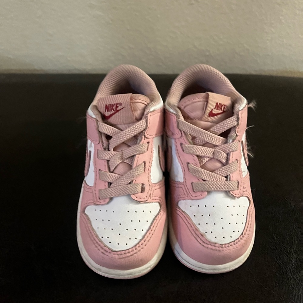 Nike Kids Pink and White Dunks
